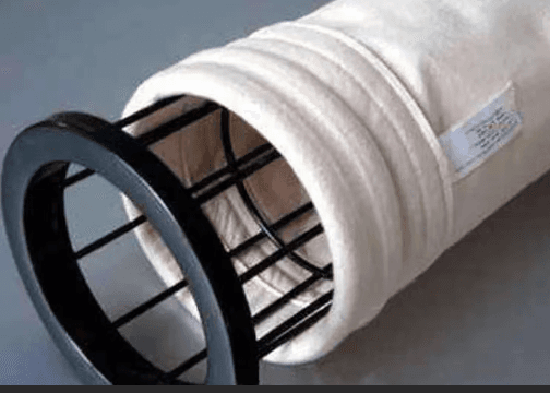 Industrial filter bag assembled with support cage for baghouse dust collector